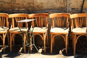 Chairs in the lost city of Cairo